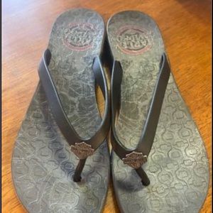 Women’s Black Harley Davidson Flip Flops